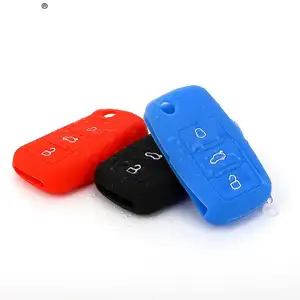 时尚3按钮彩色硅胶汽车遥控钥匙盖盒
