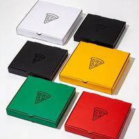 Boîte à pizza personnalisée imprimée en gros, boîte d'emballage pour pizza en carton ondulé de qualité alimentaire résistant à la graisse pour la livraison à emporter des restaurants