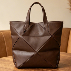 Fashion Women Tote <b>Bag</b> PU Leather <b>Large</b> Capacity Shoulder Handbag Geometric Design <b>Work</b> Tote <b>Bag</b> For Daily Use - Product Image 2