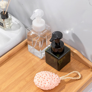 Flacon <span class=keywords><strong>pompe</strong></span> en PETG vert ambre personnalisé 250/450ML, distributeur de savon moussant anti-fuite pour cosmétiques et soins personnels - Product Image 6