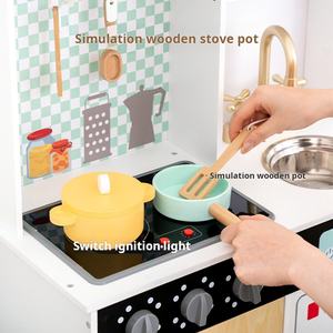 Jeu éducatif en bois pour enfants cuisine cuisine semblant jouer ensemble de jouets interactifs parent-enfant - Product Image 3