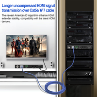 HDMI2.0 4K60 extender 70m (HDBT) dengan manajemen EDID HDMI KVM extender mendukung PoE dua arah