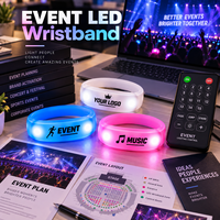 Bracelets LED Sincen à télécommande, synchronisation musicale, compte à rebours, couleurs personnalisables pour concerts