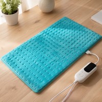 Almohadilla Eléctrica de Lujo Personalizada de 12*24 Pulgadas, Color Cian, con Control Digital LED, 6 Niveles de Calor, Protección de Seguridad Contra Sobrecalentamiento