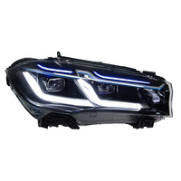 Conjunto de Faros LED Completos con Luces Diurnas LED y Señal de Giro, Lámpara Modificada Compatible con BMW X5 F15 2014-2018, Piezas de Mejora para SUV