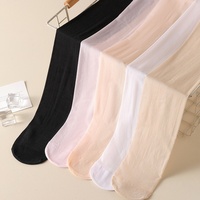 Chaussettes de danse transparentes blanches tricotées noires 20D personnalisées-Collants pour fille Pantalon moulant en velours de couleur unie-Été antibactérien