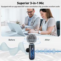 Microphone Lavalier Sans Fil 3-en-1 J3 avec Réduction de Bruit, Portée 15-20M, Type C pour Mobile, Appareil Photo, PC et Interviews de Diffusion