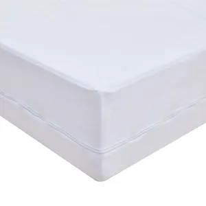 single pillow top mattress cover with zip breathable mattress bed bug cotton encasement with zipper