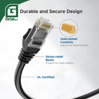 Cable de Conexión Ethernet Cat5e GETEKnet OEM ODM, Color Azul, Delgado, Ultrafino, Blindado S/FTP, Revestimiento de PVC LSZH, 1 m, 3,5 mm