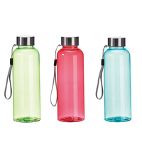 Bouteille d'eau de sport transparente écologique 500 ml en plastique avec couvercle anti-fuite, portable pour la randonnée et le cyclisme en extérieur