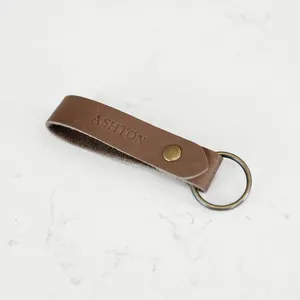 Porte-clés en cuir avec logo personnalisé, porte-clés fait main, porte-clés en cuir en gros personnalisé