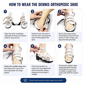 Zapatos ortopédicos Dennis Browne para corrección <span class=keywords><strong>de</strong></span> pie equino pediátrico con barra ajustable para el tratamiento <span class=keywords><strong>de</strong></span> inversión del pie - Product Image 6