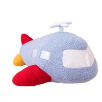 Coussins décoratifs en peluche personnalisés en forme d'avion, d'hélicoptère, de fusée, de vaisseau spatial, d'OVNI, jouets en peluche doux et amusants pour la décoration de chambre d'enfant