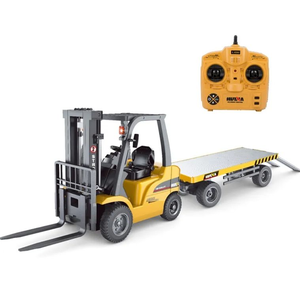 Huina 1/10 schaal 10CH 1576 Alloy heftruck met vlakke laadbak, semi-constructievrachtwagen, RC bouwvoertuigmodel - Product Image 1
