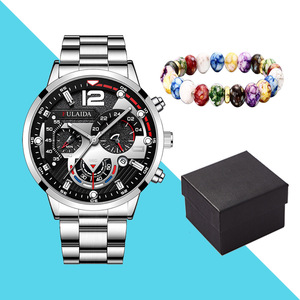 Ensemble de montres à quartz tendance avec bracelet et boîte FD058, montres de sport et d'affaires avec calendrier pour hommes - Product Image 6