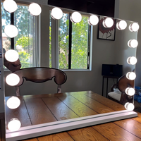 Miroir de maquillage LED intelligent mural personnalisé avec interrupteur tactile moderne et décoratif