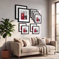Ensemble de cadres photo en bois MDF, taille personnalisée A3 A4 12x16, noir mat, style moderne minimaliste, pour collage mural, décoration de mur de galerie