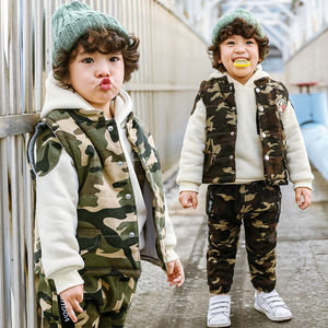 Sudadera con Capucha para Niño de Invierno con Chaleco y Pantalones, 3 Piezas de Ropa de Camuflaje, Sudadera con Capucha para Niños, Ropa Infantil - Product Image 3