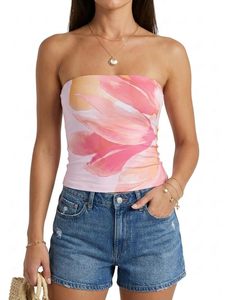 Slim Fit Women Spaghetti Strap Cami Top Custom Print Ladies Y2K <b>Sleeveless</b> Crop Tank Tops Wholesale - Product Image 2