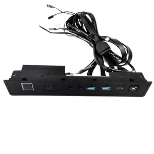 컴퓨터 케이스 전면 패널 듀얼 USB 3.0 포트 + 전원 스위치 + 유형 C + 재설정 스위치 + LED + 오디오 I/O 마운트 보드 (플라스틱 케이스 브래킷 포함) - Product Image 3