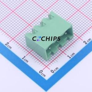2ETYRC-5.0-03P-14-100AH Plug-in Terminal Block Bent Lead Through Hole,P=5mm Board-to-Board / Socket - Closed 1x3P 5mm Green - Product Image 1