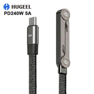 Cavo per Telefono 240W Tipo C a Tipo C con Supporto per <span class=keywords><strong>Tablet</strong></span>, Cavo Dati USB2.0 Portatile per Ricarica Rapida e Supporto Telefono Pieghevole - Product Image 6