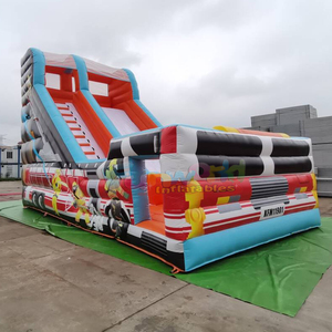 Outdoor commercial party jumpers bounce house toboggan gonflable inflatable fire station <b>slide</b> for kids - Product Image 2