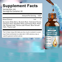 OEM Gouttes de drainage lymphatique de soutien immunitaire de nettoyage de désintoxication lymphatique suppléments de drainage lymphatique avec échinacée, bardane de pissenlit