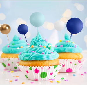 Decoración para Pastel con Globos, 32 Piezas de Globos Mini de Espuma y Alambre, Palitos para Decorar Pasteles, 4 Colores/Tamaños para Decoraciones de Pasteles de Bodas, Fiestas y Cumpleaños - Product Image 6