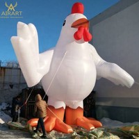 Coq gonflable décoratif d'extérieur, modèle animal gonflable personnalisé avec coquille rouge
