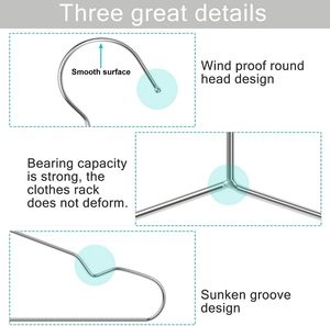 Lot de 50 cintres en fil métallique en acier inoxydable antidérapants et résistants - Product Image 2