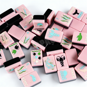 Juego Mahjongg de tablero con monograma personalizado, juego de 160 azulejos para <span class=keywords><strong>mujer</strong></span>, fiesta de 2 capas, Mahjong Acrílico - Product Image 2