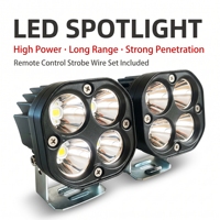 Projecteur LED à 4 lentilles, projecteur rond, portée de 600 m, projecteur haute puissance tout-terrain, lampe de conduite pour SUV, camion