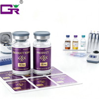 Spot-UV Metall Silber Personalisierte Vinyl-PET 5ml 10ml Flaschenetiketten Personalisierte Verpackung Hologramm-Etiketten