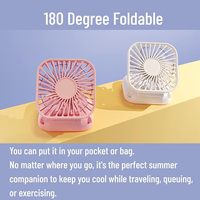 Mini USB charge suspendu cou ventilateur de refroidissement par air petit ventilateur de bureau extérieur Mini ventilateur portable pliable avec miroir