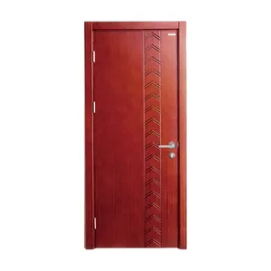 PPD pemasok pintu Panel PVC rakitan geser ayunan kamar Interior pintu kayu desain kustom