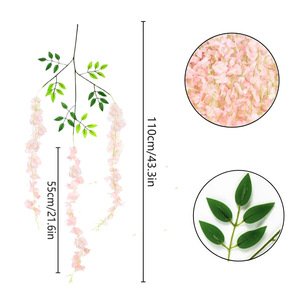 Guirnalda de Glicinia Artificial de 110 cm, 12 Piezas, Flores de Seda Moradas <span class=keywords><strong>para</strong></span> Decoración de Techos en Bodas y Hogar - Product Image 6