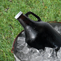 Vente en gros d'usine, bouteille en verre ambré de 1 litre et 2 litres, pot à bière de Californie, bouteille en verre pour bière, eau, vin et cidre faits maison