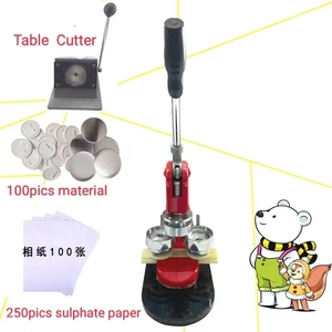 Máy làm huy hiệu 58mm Mới + Máy cắt giấy 58mm + 100 chiếc nút Huy hiệu vật liệu + 250 bức ảnh giấy sunfat - Product Image 1