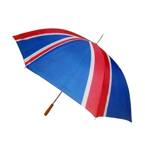 <strong>Uk</strong> Flag Patten Print Semi-automatic Opening Long Straight Shank Design <strong>Umbrella</strong> - Product Image 3