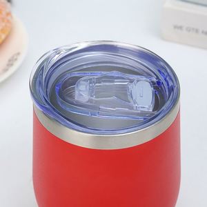 Venta al por Mayor de Tazas de Vacío Personalizadas con Recubrimiento en Polvo, de 12 oz, Forma de Huevo, Doble Pared, Acero Inoxidable 304, con Tapa Deslizante para Café, Vino, Leche, Cerveza - Product Image 5