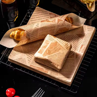 Papier d'emballage pour hamburgers, papier d'emballage pour traiteur, papier d'emballage pour aliments, papier enduit de pulpe résistant à la graisse, impression de logo personnalisée
