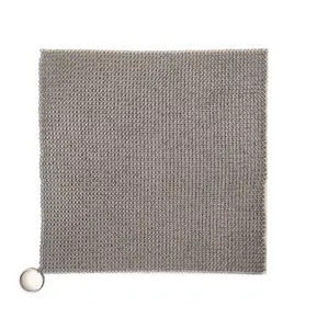 Fine Mesh Cleaning Cloth 316 Stainless Steel Chainmail Scrubber With Hanging Ring for Scraper Cooking Utensils