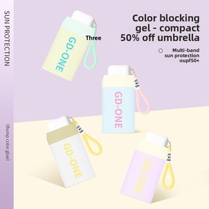Nouveau parapluie solaire compact moderne minimaliste à <span class=keywords><strong>6</strong></span> plis avec couleurs contrastées, protection UV, portable, double usage, pour les <span class=keywords><strong>jours</strong></span> ensoleillés et pluvieux - Product Image 3