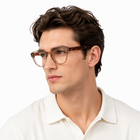 Lunettes rondes en acétate faites à la main avec montures à ressort, lunettes optiques pour la vente en gros