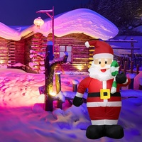 Père Noël gonflable grandeur nature pour extérieur, jardin, décoration de Noël et du Nouvel An, cadeau, figurine de Noël