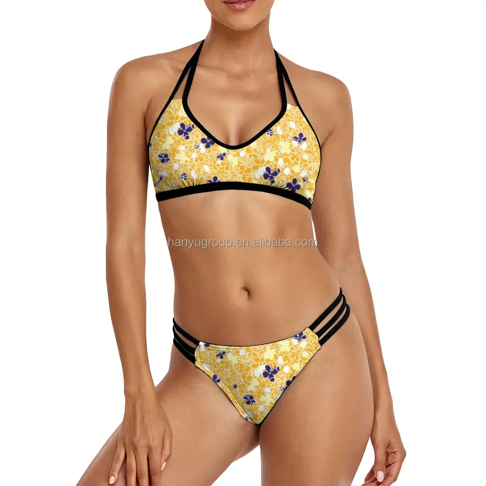 2023 Ready to Ship Women's floral scoop bikini bottom Reversible Bikini Top Sexy Micro Bikini Set Australia