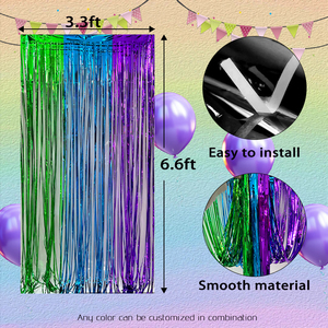 Nhà Máy Trực Tiếp Chất Lượng Cao Đa Màu Kim Loại <span class=keywords><strong>Tinsel</strong></span> Mưa Tua Lá Rìa Rèm Cho Giáng Sinh Trang Trí Nội Thất - Product Image 4