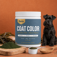 Poudre de spiruline et d'algues pour la couleur du pelage des chiens à poils foncés 200g à mélanger à la nourriture Pigment naturel Support personnalisé