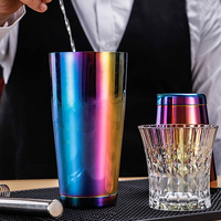 Shaker à cocktails personnalisé en acier inoxydable écologique de différentes capacités 700 ml, couleur et logo personnalisés, accessoires de bar